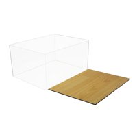Vitrine transparente de chaussures de basket-ball en acrylique de luxe avec plancher en bois