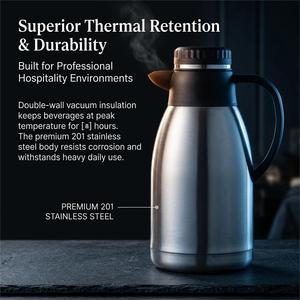 Jarra Térmica Aislada al Vacío de Acero Inoxidable para Café, para Servicio a la Habitación de Hotel y Desayuno - Product Image 2