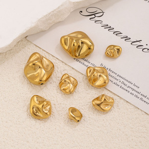 Irregular Stainless Steel <b>Spacer</b> Beads Gold Loose Beads for DIY Necklace Bracelet Earrings Jewelry Making Findings - Product Image 3