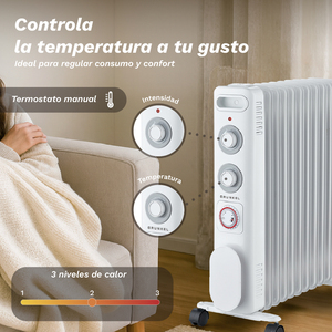 Radiateur électrique Grunkel 2000W 9 éléments avec minuterie programmable, chauffage portable - Product Image 4
