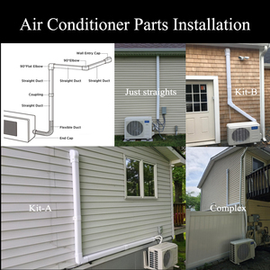 Passend für 1/4 Zoll bis 3/8 Zoll Leitungen Universell Anpassbar All-in-One Set Mini-Split HVAC Klimaanlagen-Leitungsabdeckung - Product Image 5