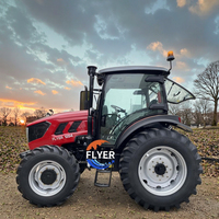 Tracteur agricole 4x4 de 120 CV avec chargeur frontal, transmission par engrenages, haute productivité, à vendre