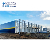 Kit de hangar préfabriqué en acier préfabriqué de conception moderne Lanying pour le bâtiment de bureaux et d'entrepôts