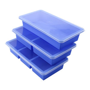 Cubes à soupe 3 tasses Plateau congélateur en silicone avec couvercle-Récipient <span class=keywords><strong>de</strong></span> préparation <span class=keywords><strong>de</strong></span> repas facile-Moule en silicone pour le stockage <span class=keywords><strong>de</strong></span> la soupe et <span class=keywords><strong>des</strong></span> aliments - Product Image 5