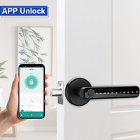 Kunci Pintu Digital Keamanan Rumah Harga Pabrik Camakt untuk Aplikasi Tuya, Kunci Pintar untuk Pintu Kayu dan Aluminium dengan Gagang Sidik Jari
