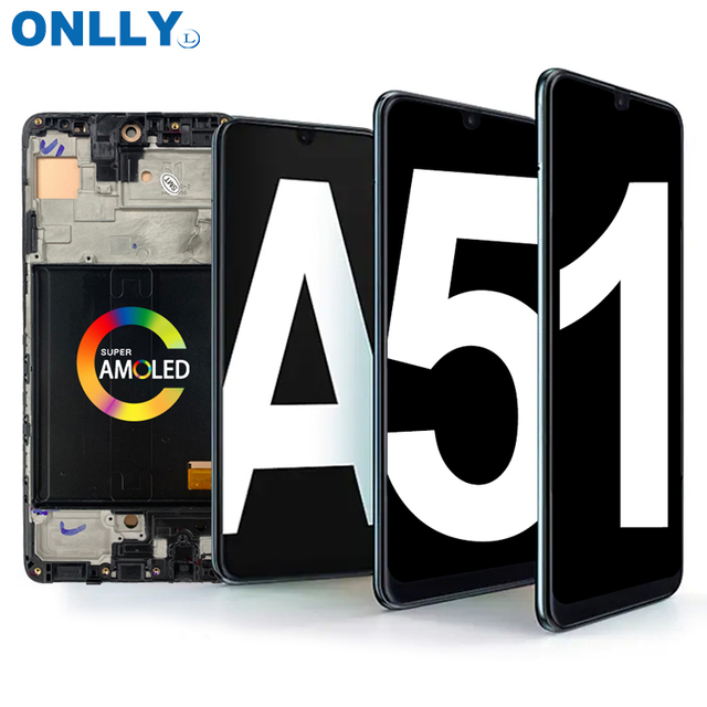Original OLED LCD Display for Samsung A51 A515 Smartphone Lcd Touch Screen Assembly With Frame Replacement Lcd Pantalla