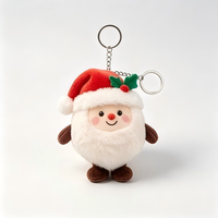 Porte-clés en peluche personnalisé de Noël avec rembourrage en coton PP, design doux, styles variés, breloque de sac de Noël pour cadeau d'anniversaire