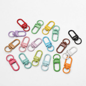 100 Pezzi/Sacchetto Moschettoni Girevoli Ovali in Lega di Alluminio Leggera, Oro/Argento/Nero/Grigio, per Gioielli Fai-da-Te e Portachiavi - Product Image 3