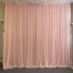 Panneaux de fond de scène de mariage personnalisés, draperies à double couche, décorations murales de scène d'événement - Product Image 3