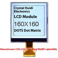 Écran graphique industriel Jinghuidi de 3,2 pouces, matrice de points 160x160, fond blanc, texte noir, module LCD rétroéclairé par LED