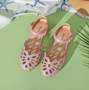 Pretty Classic <b>Soft</b> Bottom Girl Hollow Out Diamonds Princess Dress <b>Shoes</b> Comfortable Kids Sliver School Leather <b>Shoes</b> for Girls - Product Image 5