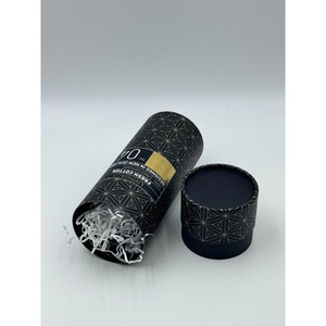 Cylindrical black-textured premium gift paper packaging <b>box</b>, customizable according to your needs - Product Image 5