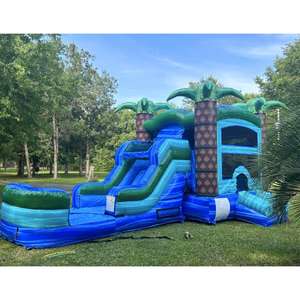 Casa inflable del agua <span class=keywords><strong>de</strong></span> la <span class=keywords><strong>publicidad</strong></span> al aire libre del verano del <span class=keywords><strong>precio</strong></span> al por mayor con los toboganes que saltan la piscina del Castillo - Product Image 4