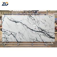 Dalles en pierre frittée Calacatta Gold ZGSTONE, 1600*3200, pour murs intérieurs, carreaux de porcelaine blancs, grand marbre en porcelaine