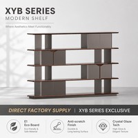 Meuble de rangement de luxe en bois grainé, finition cristal, étagère de présentation en MDF de qualité E1, mobilier moderne et minimaliste pour la maison