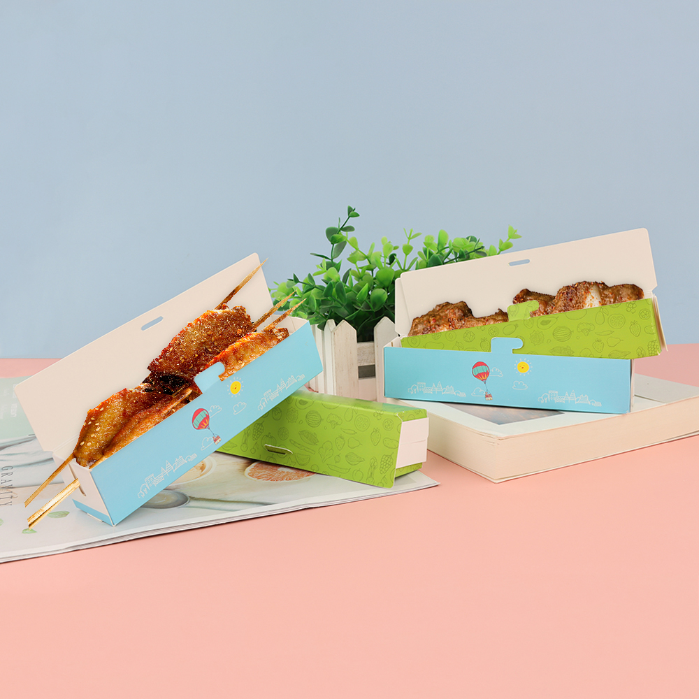 Clamshell Hot Dog Snack Packaging Box Disposable Corn Dog Paper Box Hot Dog Tray Customized Food Custom Rigid Boxes Paperboard