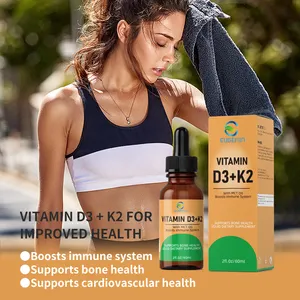 D3 K2 multi vitamine MCT huile supplément de soins de santé liquide booster d'énergie immunitaire santé des os 60ml et absorption rapide goutte de vitamine