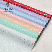 Kertas Pembungkus Bunga Xihuanong Meteor Frosted Paper Korean Vellum Semi-Transparan Berbahan Aluminium dengan Motif Bunga untuk Toko Bunga