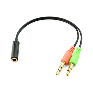 Adaptador de cable - jack de 3.5 mm para auriculares y micrófono, macho/hembra, permite conexión de audio de calidad, compacto y duradero. - Product Image 1