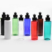 Bouteille en plastique PET à épaule plate de 120 ml avec tirette en plastique, bouchon en PP de diamètre 24-410, bouteille d'émulsion