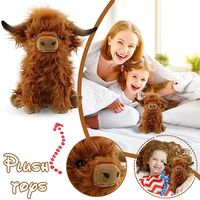 Personnalisation réaliste adorable poupée douce peluche jouet écossais Highland brun vache jouets en peluche