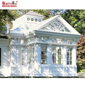 Aluminium Vorgefertigter Moderner Wintergarten mit Schiebeglas und Dreiecksdach für Hotels, Anpassbare Größe und Farbe - Product Image 2