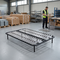Cadre de lit king size de luxe en métal avec sommier à lattes, pièce de rechange haut de gamme, compatible avec les meubles de chambre, pièces d'assemblage en gros pour usine