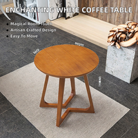 Table basse artisanale réglable en bois de frêne blanc avec structure en acier inoxydable, design moderne, mobilier de salon, décoration enchanteuse