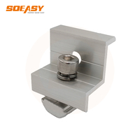 SOEASY Vente en gros de pinces de fixation intermédiaires et d'extrémité en aluminium 30mm 35mm pour panneaux solaires, pour système de montage sur rail de modules photovoltaïques, Usine OEM