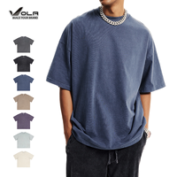 T-shirt oversize en coton pur délavé à l'ancienne, 310 GSM, pour un look décontracté en plein air