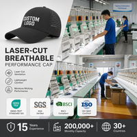 Casquette de sport perforée au laser avec logo personnalisé, qualité supérieure, séchage rapide, casquette de baseball, prix d'usine en gros, casquette de course à 6 panneaux