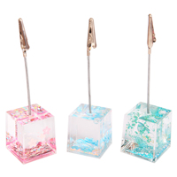 Décoration de bureau, papeterie, souvenir, cadeau, porte-stylo en acrylique pour enfants, règle liquide, flotteurs en résine 3D, presse-papier