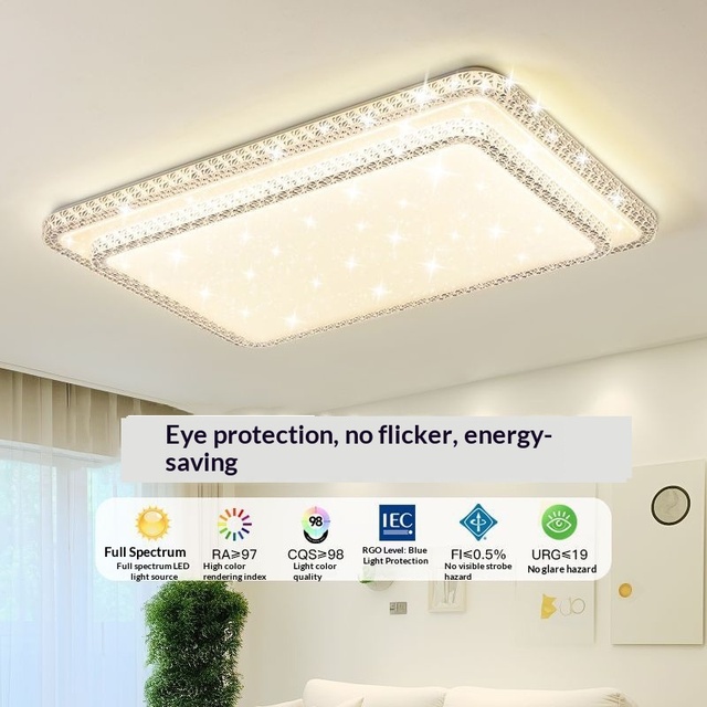 New Double-layer Acrylic Iron LED Surface-Mounted Ceiling Lamp 24W Modern Luxury CRI 90 3-color Light Adjustable Length for