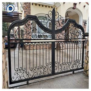 Prima Modernas Puertas Correderas de Hierro Forjado, Puerta Batiente de Seguridad Personalizable <span class=keywords><strong>para</strong></span> Jardín, Puertas de Hierro Forjado <span class=keywords><strong>para</strong></span> <span class=keywords><strong>Exteriores</strong></span> de Villas - Product Image 6