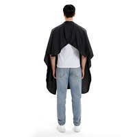Capes de salon de coiffure professionnelles étanches de marque privée avec grande fenêtre visible pour téléphone portable 18A-H