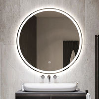 Bande lumineuse LED intelligente, moderne, circulaire, givrée, à intensité variable et à écran tactile pour hôtels, salles de bain, salons et gymnases