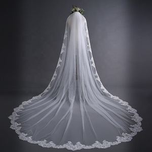 Voile de mariée de haute qualité, nouveau design, 3 m, voile de mariée en dentelle, voile de mariée à traîne - Product Image 1