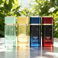 Flacon de parfum de luxe carré à dégradé, capacité 30ml/50ml/100ml, logo personnalisé, fond épais, pulvérisateur à pompe en verre, type de scellage G&S