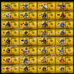 2026 32 pz/set Nuova Banconota in Lamina d'Oro Double-Face della Squadra NFL USA CUP 16x7.5cm per Regali - Product Image 2