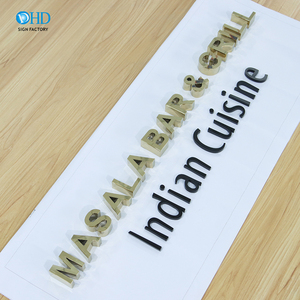 3D Vàng Màu Thép Không Gỉ Chữ Signor Kim Loại Mạ Kẽm Chữ Và Số - Product Image 5