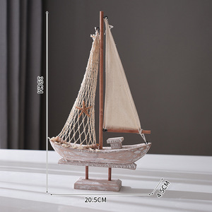 Vente en gros d'ornements naturels Huaqi modèle de <span class=keywords><strong>bateau</strong></span> de yacht de voilier en <span class=keywords><strong>bois</strong></span> méditerranéen pour la décoration de bureau - Product Image 3