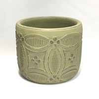 Jardinière d'extérieur en ciment kaki foncé, petits pots de fleurs à motifs pour la maison, décoration de jardin, petite jardinière de fleurs pour la décoration de la maison