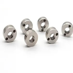 中国工厂高品质OEM不锈钢圆螺母，单面带钻孔DIN547轴锁定套环紧定螺钉