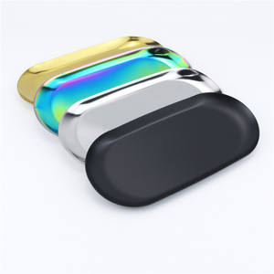 180*85mm <b>Stainless</b> <b>Steel</b> Kitchen Serveware <b>Tray</b> Hotel Restaurant Fruit Platter Metal Rolling <b>Tray</b> Logo Laser Oval Serving <b>Tray</b> - Product Image 4