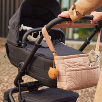 Organisateur de couches matelassé en nylon avec logo de taille personnalisée sac de rangement pour poussette de bébé avec sangle réglable