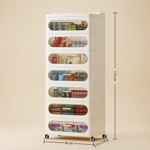 Mobiletto Moderno a 7 Ripiani in Plastica con Cassetti Trasparenti Scanalati, Organizer <span class=keywords><strong>Mobile</strong></span> per <span class=keywords><strong>Bagno</strong></span> - Product Image 5