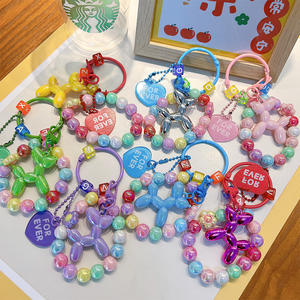 2025 New Mobile Phone Chain Women's <b>Bracelet</b> Creative <b>Couple</b> Car Bag Gift Wholesale Acrylic Beaded Balloon Dog Keychain Pendant - Product Image 3