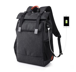 Sac à dos de voyage pour homme, sac à dos d'école, sac à dos à enroulement, personnalisé, en gros, imperméable, antivol, avec chargeur USB - Product Image 2