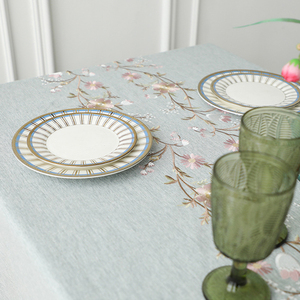 Manteaux De Mesa Bordados Manteau De <span class=keywords><strong>Lino</strong></span> Bordado Carré Broderie Tissu Brodé Nappe Nappe Pour Table À Manger - Product Image 5