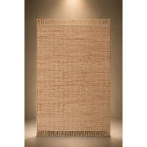 Tapis de salon Arrowhead en jute naturelle, couleur unie, vintage, antidérapant, épaisseur moyenne, tissé à la main, design à franges, latex - Product Image 1